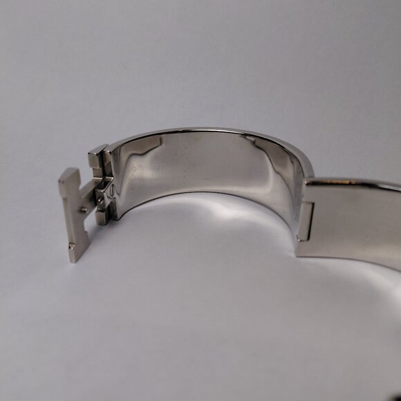 Hermes Clic Clac H Bracelet Blanc Silver White Enamel Bangle Size Small PM - Picture 13 of 16